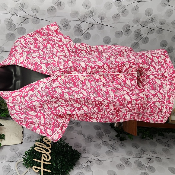 J. Crew Palm Cotton PJ Set - Picture 2 of 7